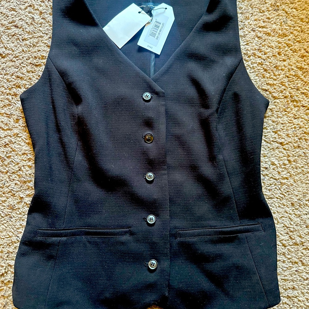 Universal Standard Black Button-Up Vest New with Tags  2XS US 6/8